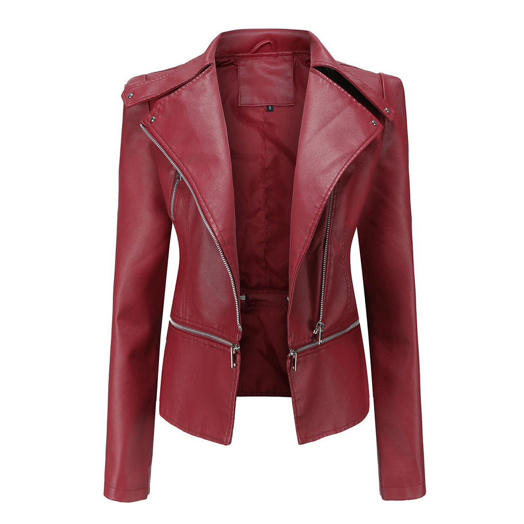 Isabelle Veste Biker Robuste en Similicuir