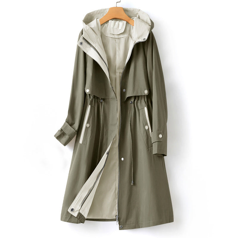 Coupe-Vent Cintré pour Femmes avec Taille Ajustable, Style Élégant