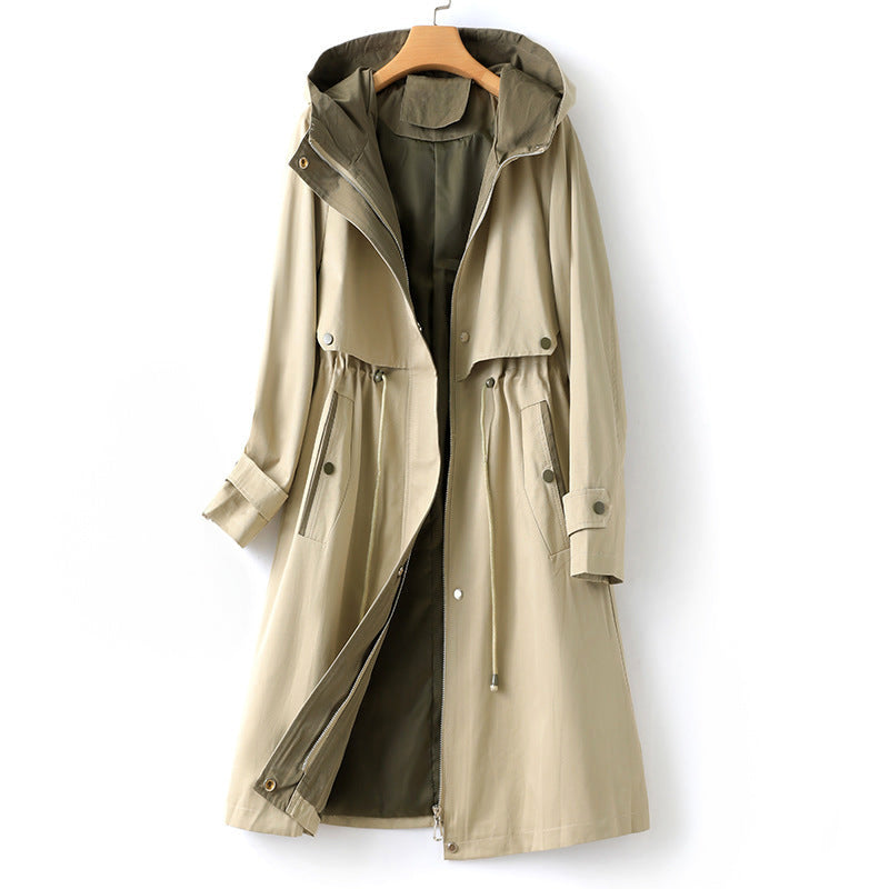 Coupe-Vent Cintré pour Femmes avec Taille Ajustable, Style Élégant
