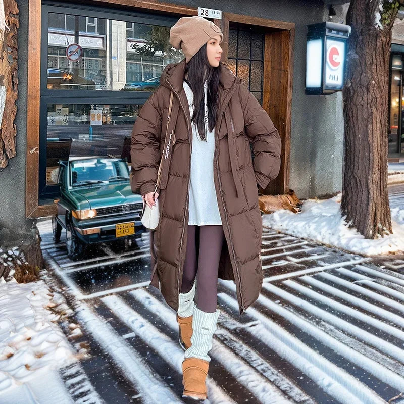 Femme Veste Parka Longue à Capuche pour l’Automne-Hiver