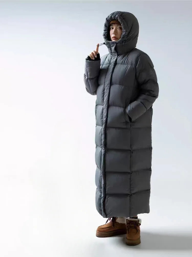 Femme Parka Hivernale Décontractée à Capuche Longue