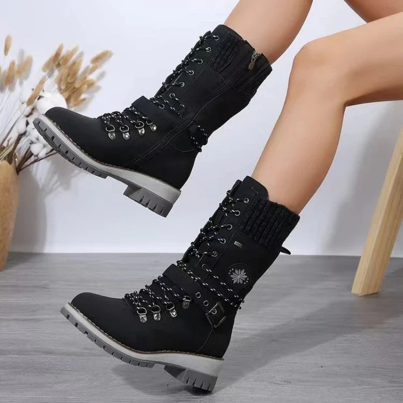 Women's Bottes Décontractées Élégantes avec Fermeture Éclair Latérale