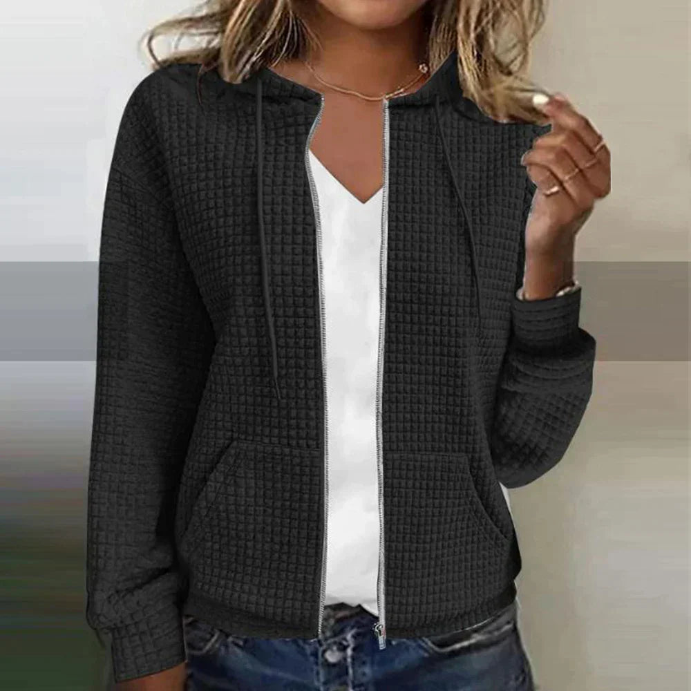 Femme Veste à Carreaux Élégante à Coupe Tailleur Moderne