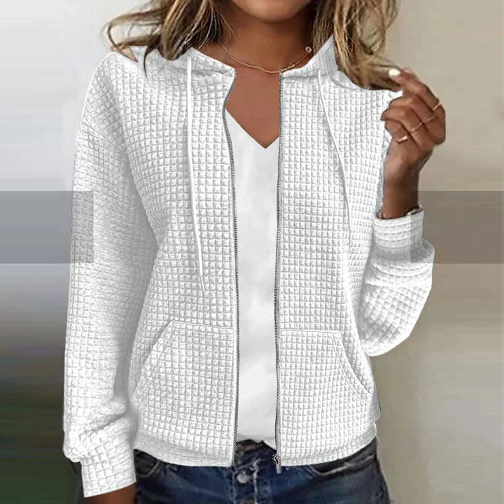 Femme Veste à Carreaux Élégante à Coupe Tailleur Moderne