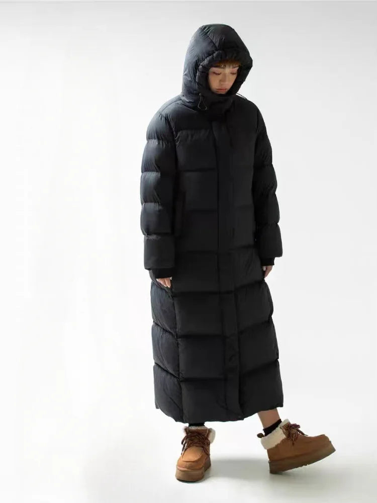 Femme Parka Hivernale Décontractée à Capuche Longue