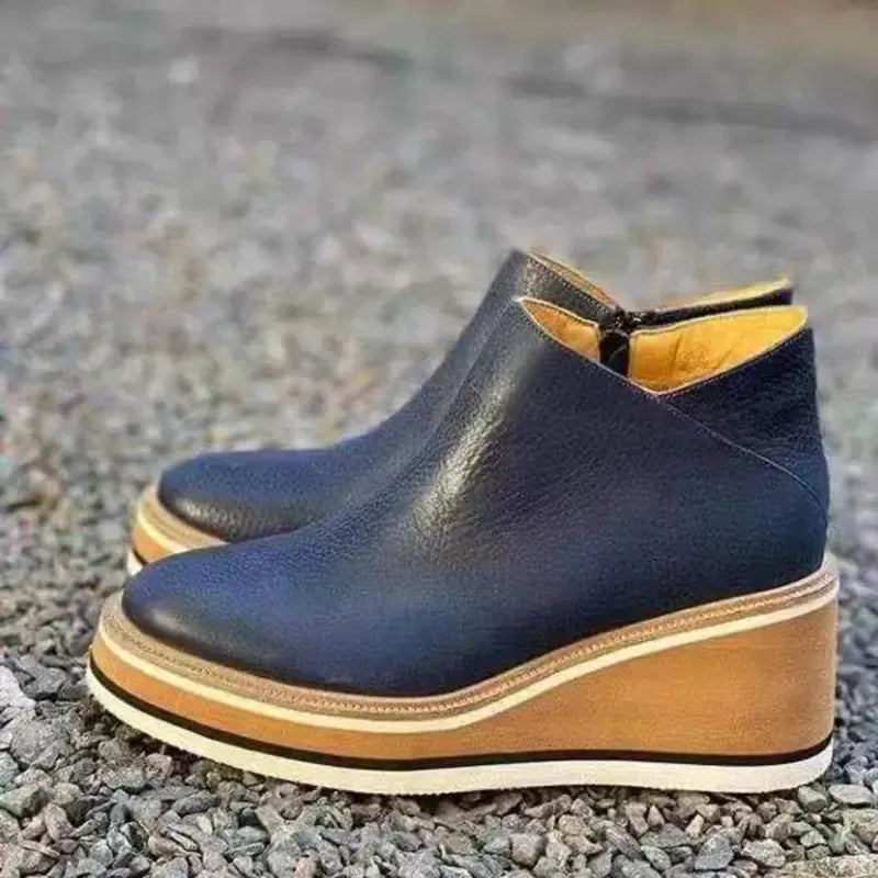 Women's Bottines à Plateforme avec Fermeture Éclair Latérale