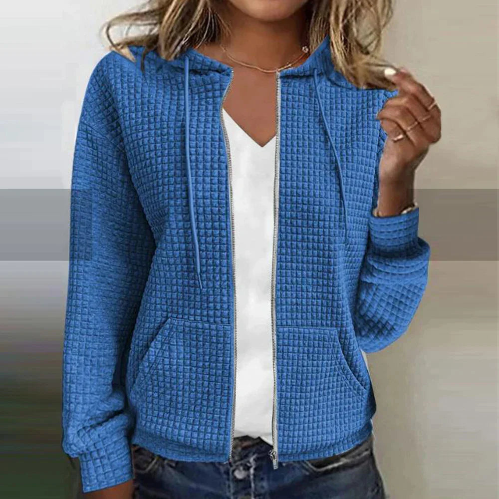 Femme Veste à Carreaux Élégante à Coupe Tailleur Moderne