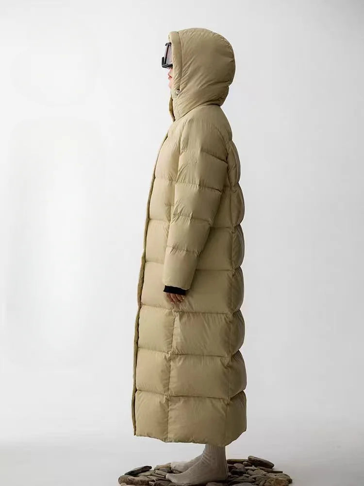 Femme Parka Hivernale Décontractée à Capuche Longue