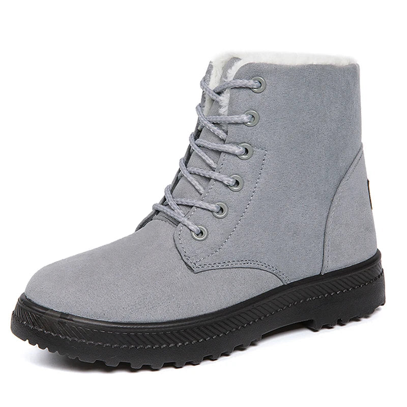 Women's Bottes à Lacets avec Semelle Épaisse et Bout Rond