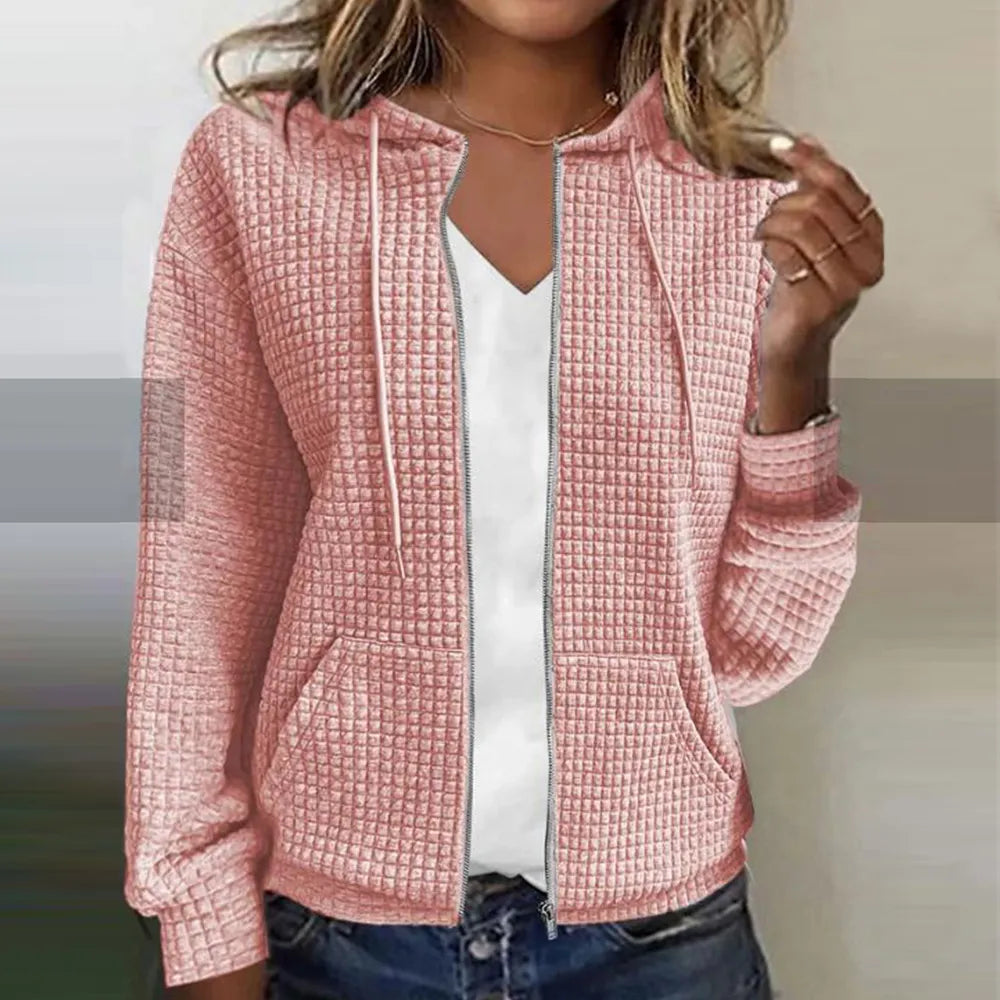 Femme Veste à Carreaux Élégante à Coupe Tailleur Moderne