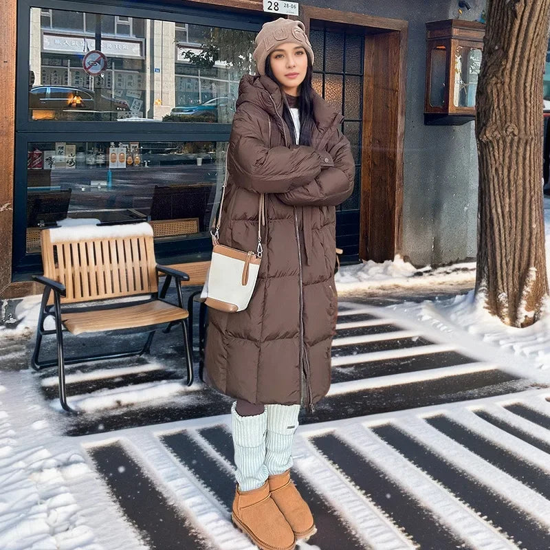 Femme Veste Parka Longue à Capuche pour l’Automne-Hiver