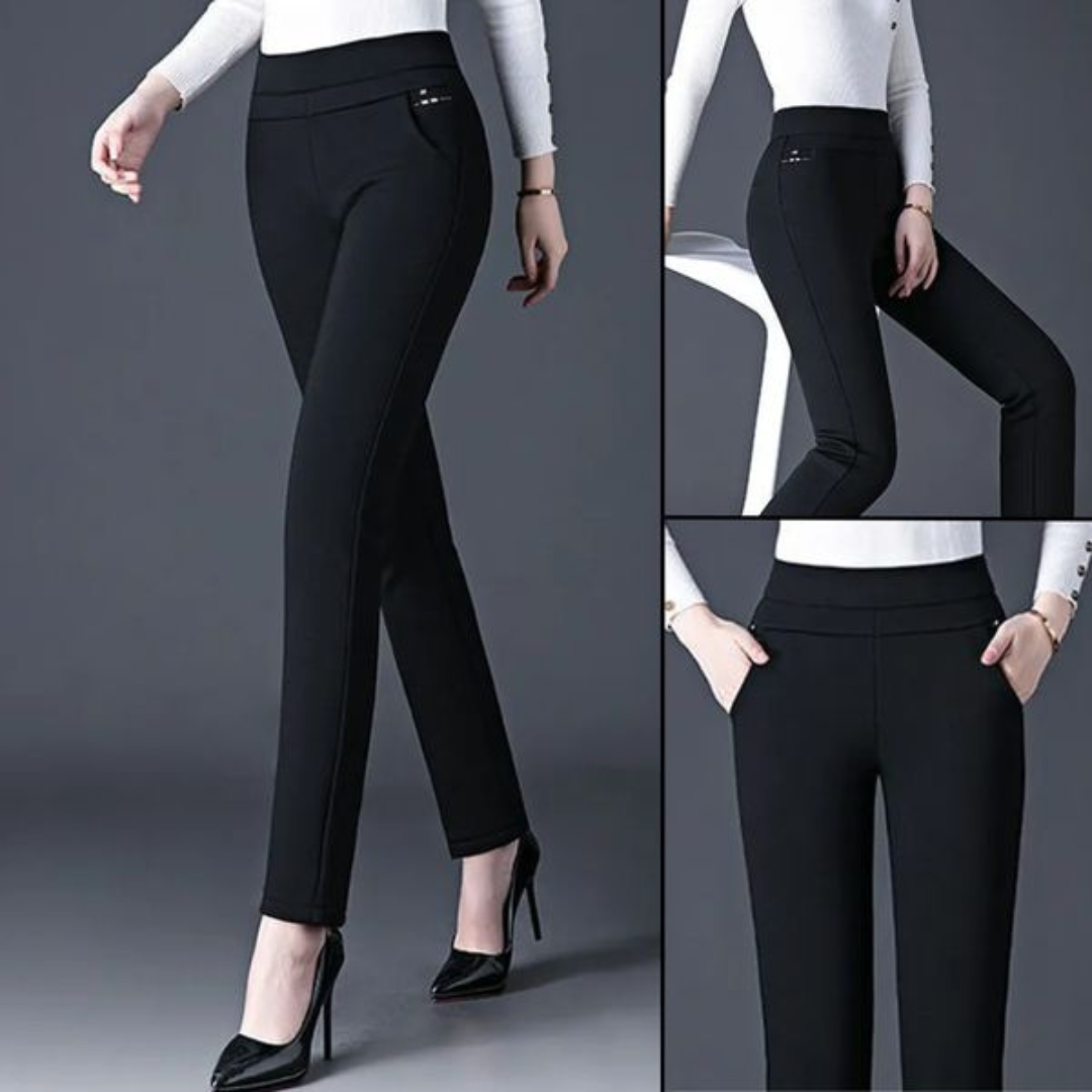 Legging Femme Taille Haute Extensible avec Détail de Fausses Poches