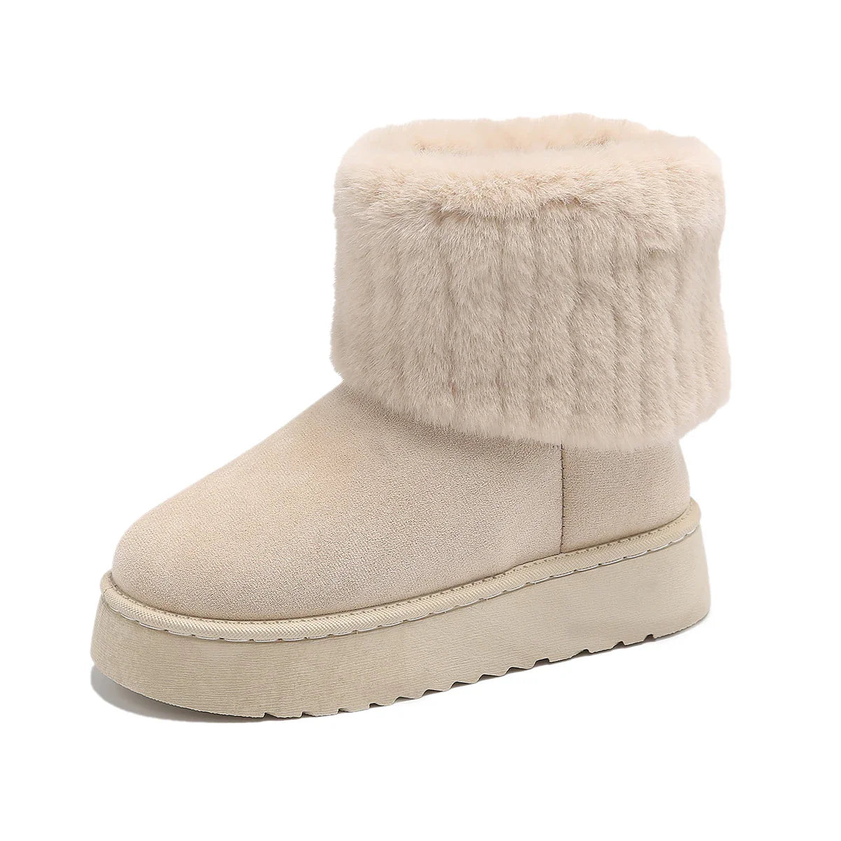 Women's Bottes Luxueuses avec Doublure en Fausse Fourrure