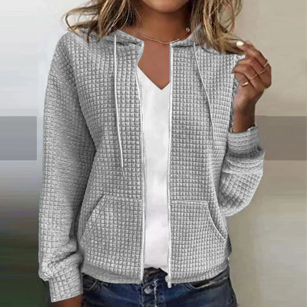 Femme Veste à Carreaux Élégante à Coupe Tailleur Moderne