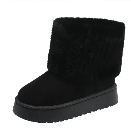 Women's Bottes Luxueuses avec Doublure en Fausse Fourrure