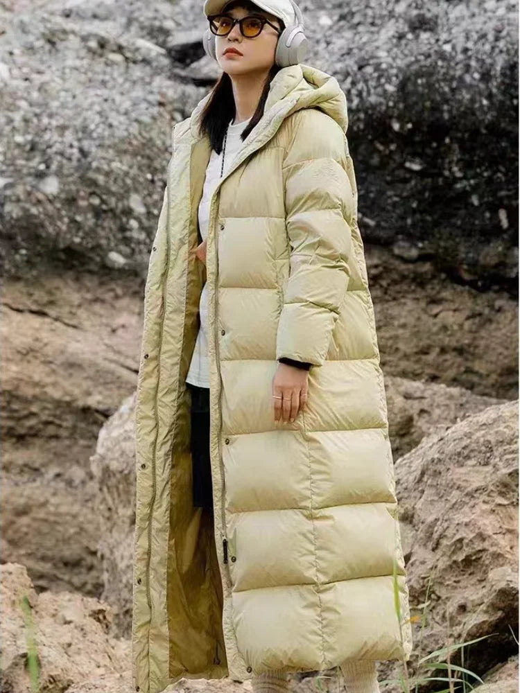 Femme Parka Hivernale Décontractée à Capuche Longue
