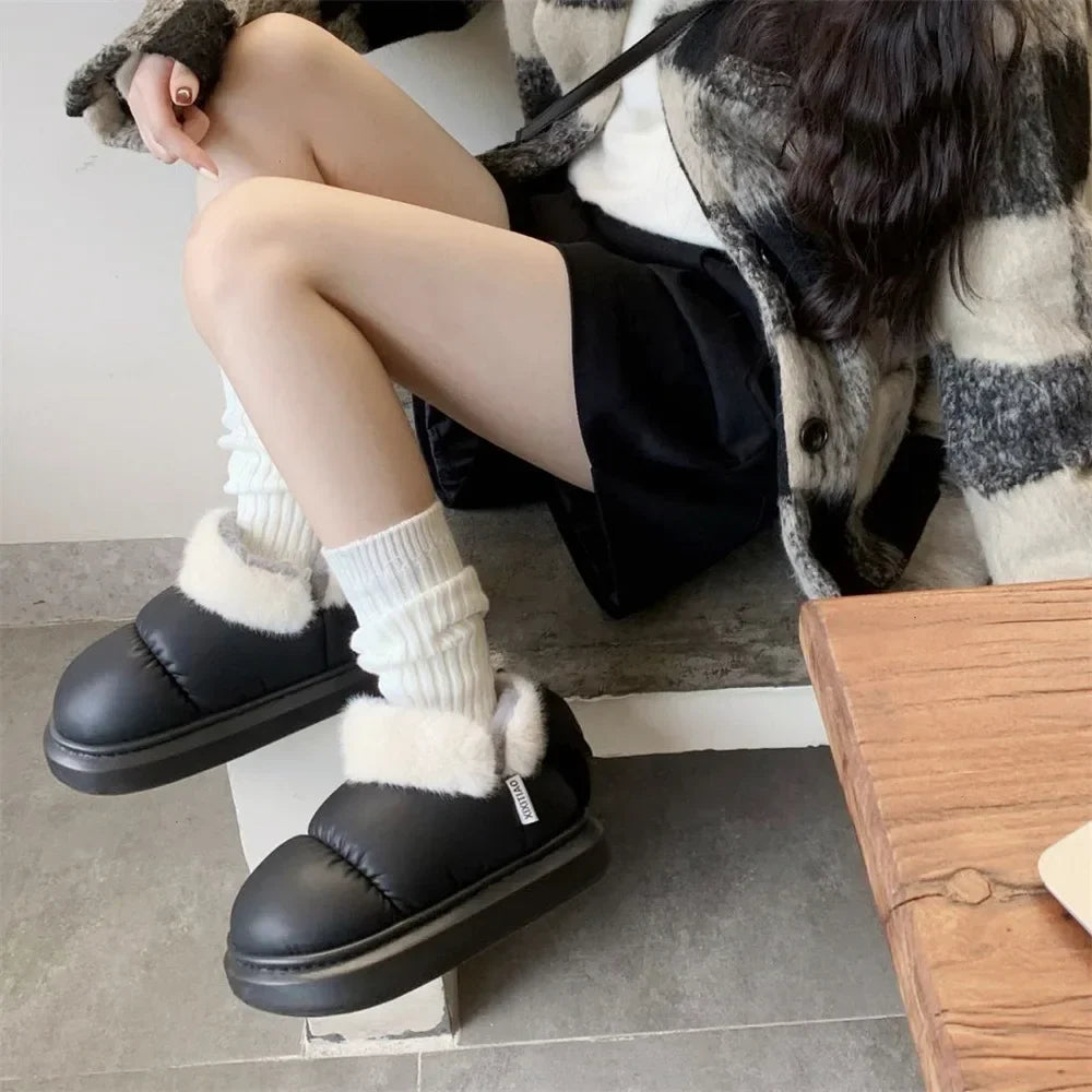 Women's Bottines Décontractées avec Nœud et Doublure Fourrée