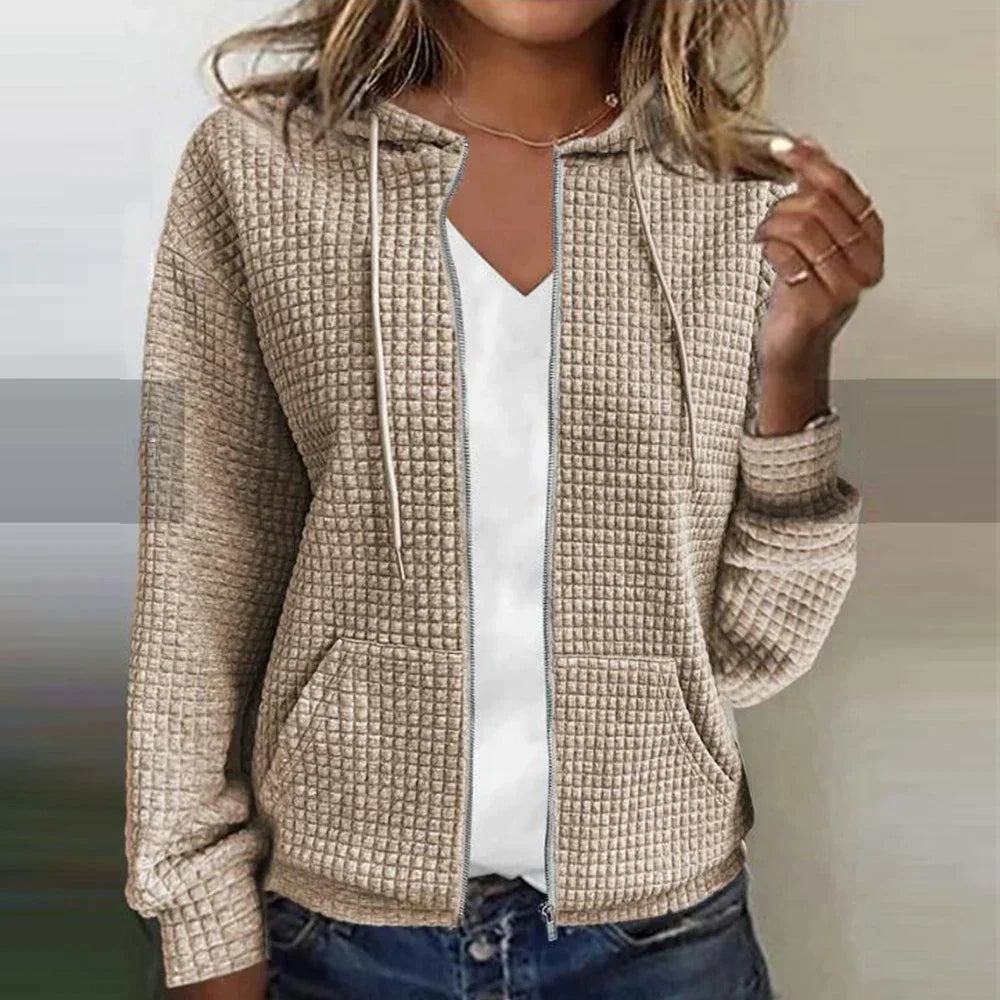 Femme Veste à Carreaux Élégante à Coupe Tailleur Moderne