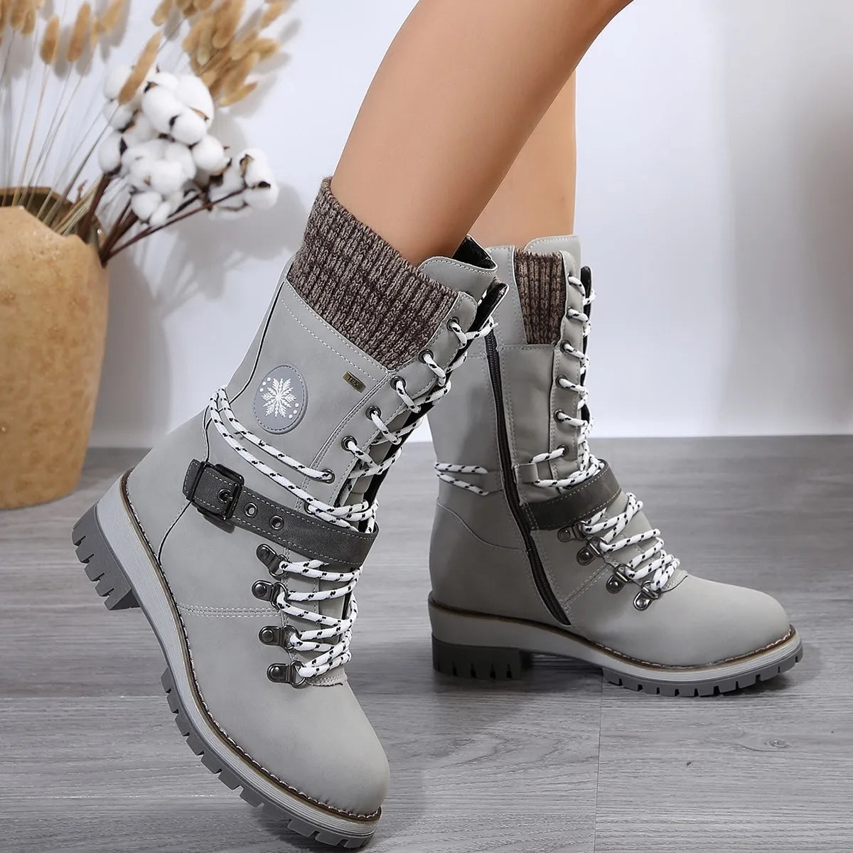 Women's Bottes Décontractées Élégantes avec Fermeture Éclair Latérale