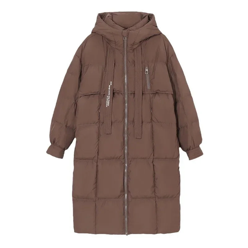 Femme Veste Parka Longue à Capuche pour l’Automne-Hiver