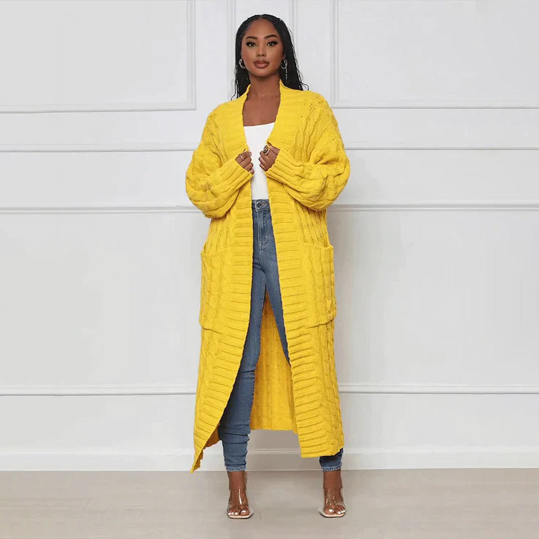 Femme Veste Longue Décontractée à Coupe Fluide et Stylée