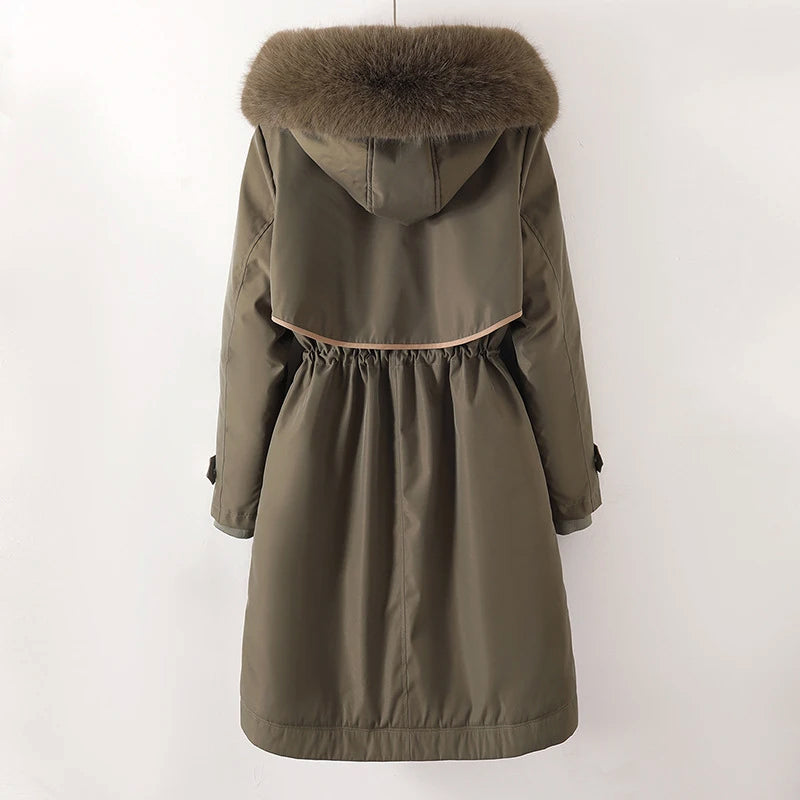Femme Parka Doublée à Capuche pour un Hiver Tout Confort
