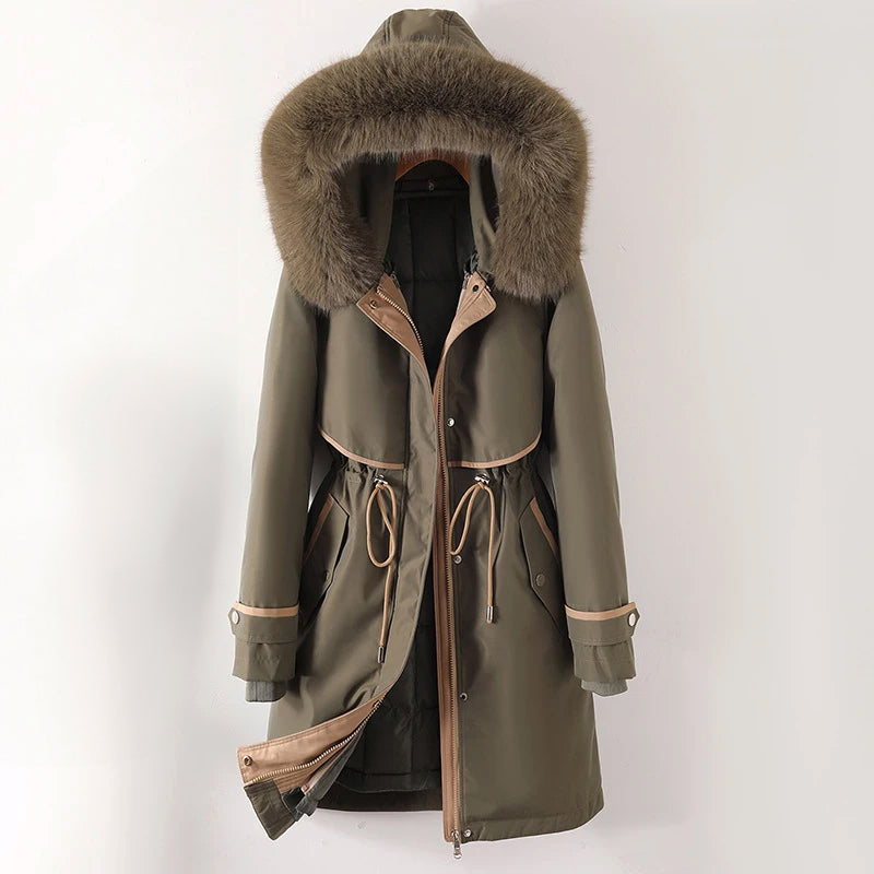 Femme Parka Doublée à Capuche pour un Hiver Tout Confort