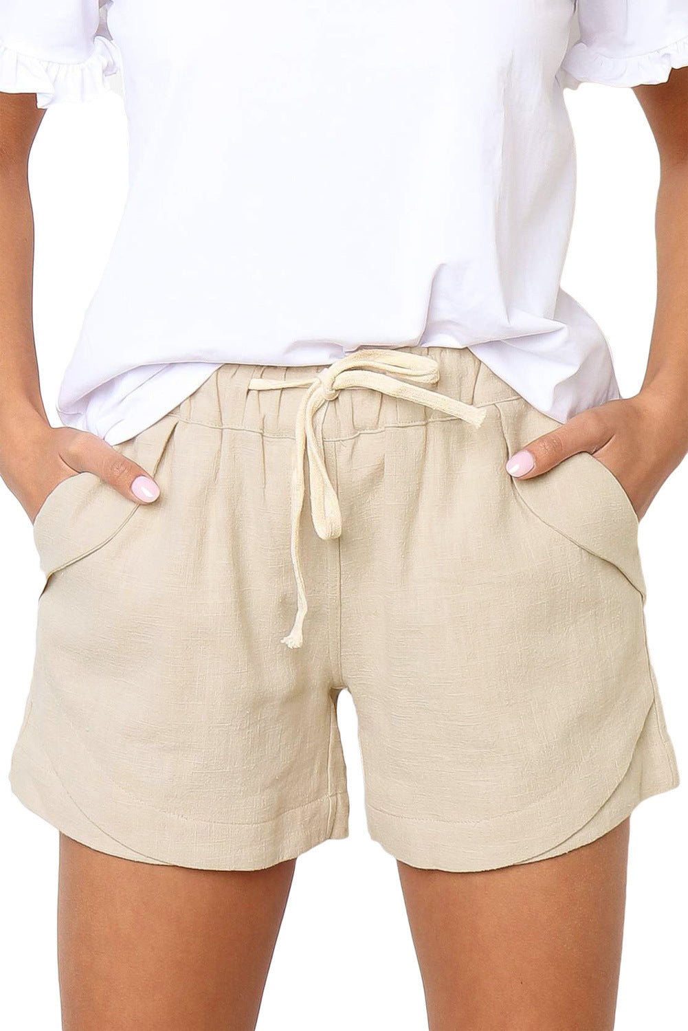 Pour femme - Short taille haute décontracté coupe ample
