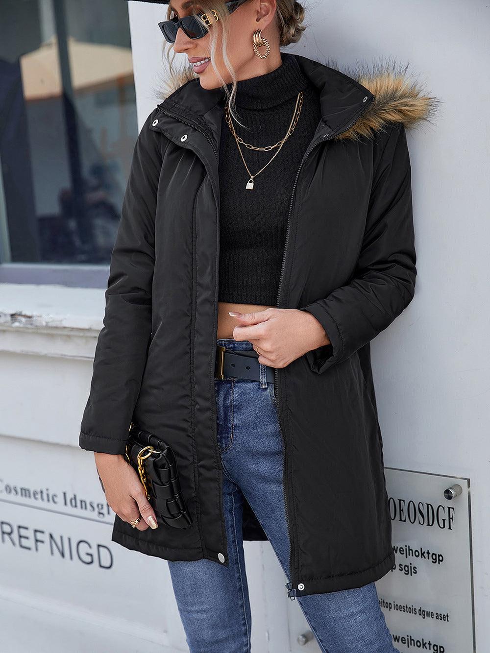 Femme Coupe-Vent Matelassé Décontracté à Capuche