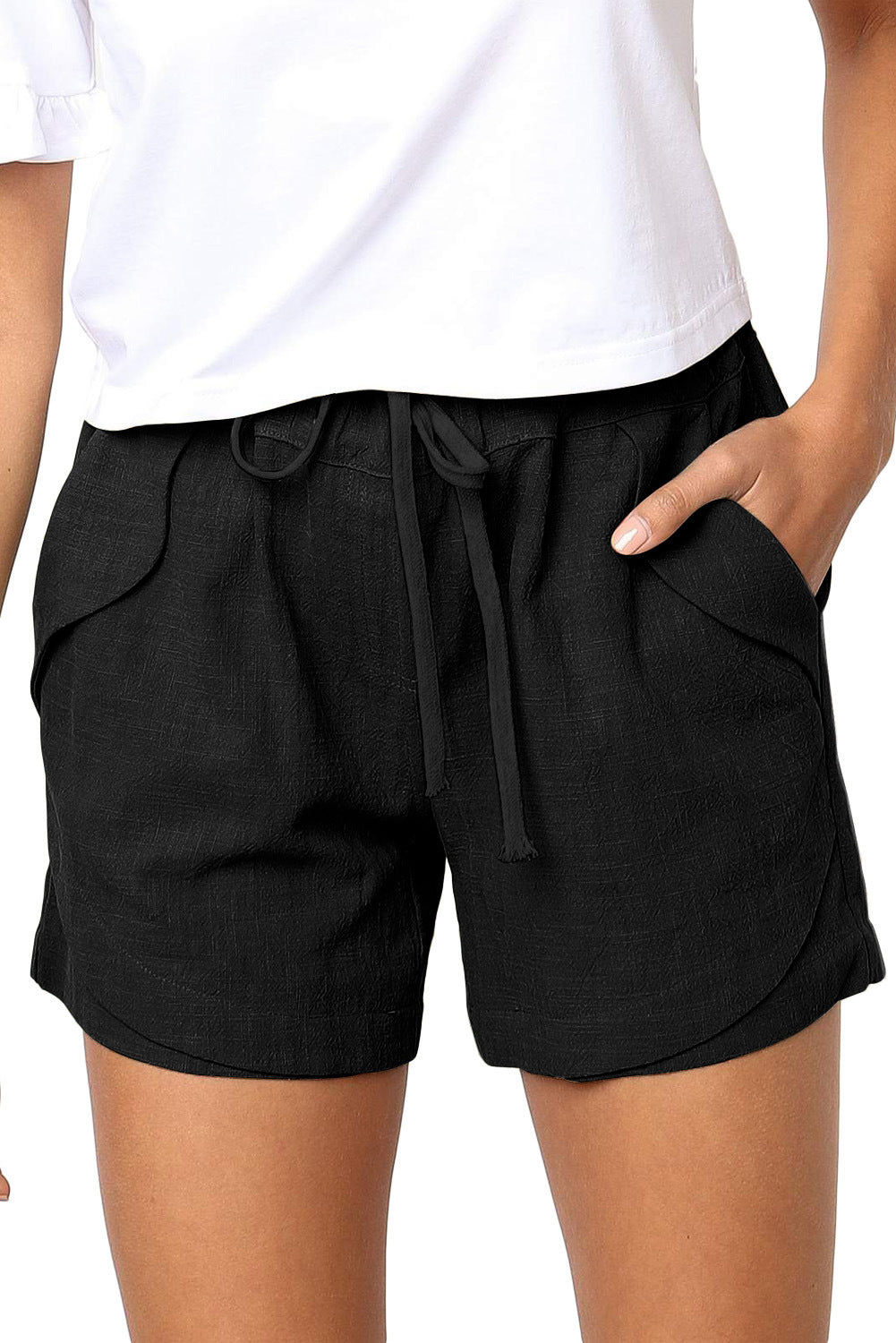 Pour femme - Short taille haute décontracté coupe ample