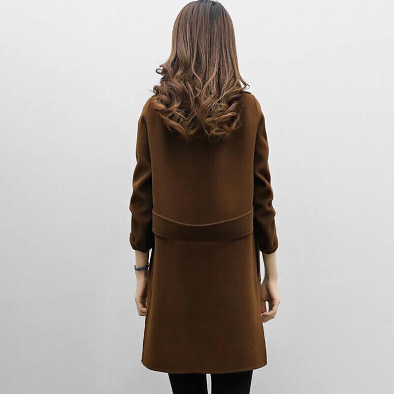 Femme Manteau Long Élégant à Coupe Tailleur