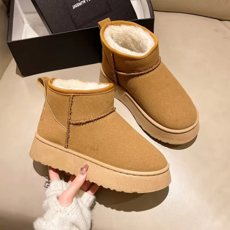 Bottines Femme en Suédine avec Doublure Douce et Semelle Crantéethis