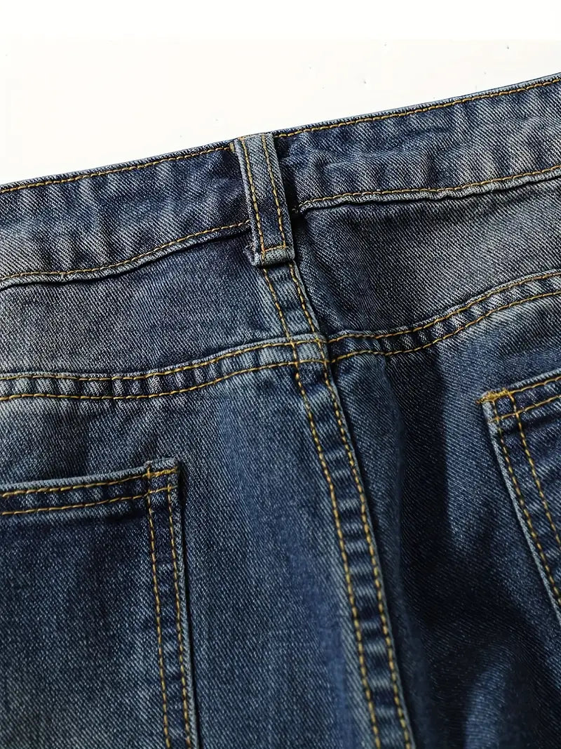 Jean ample taille haute décontracté pour femme