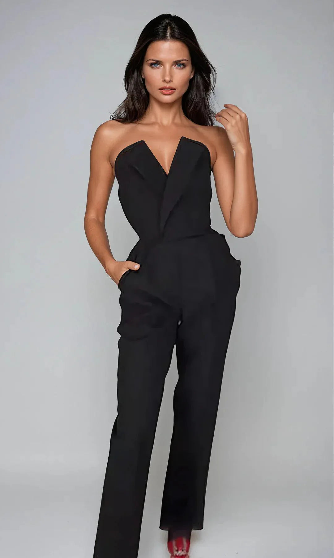 Femme - Combinaison Élégante de Bureau à Coupe Tailleur
