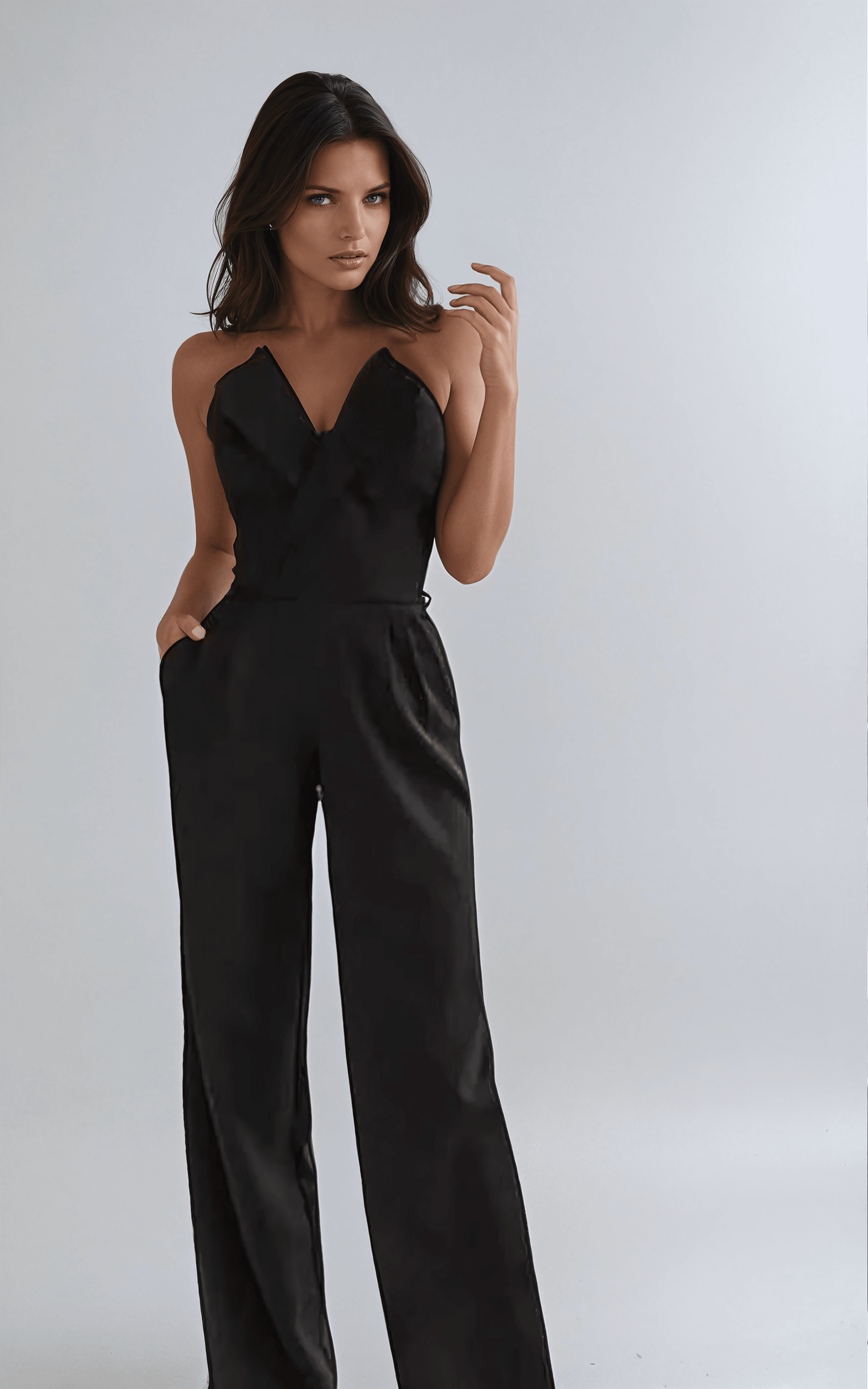 Femme - Combinaison Élégante de Bureau à Coupe Tailleur