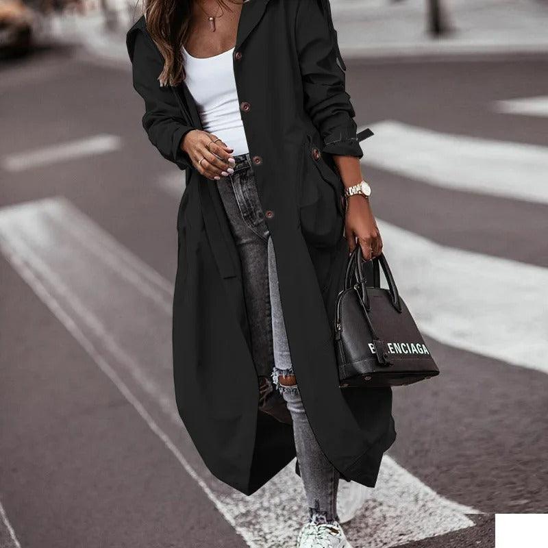 Manteau Long Imperméable Léger pour Femme – Style Printanier Chic