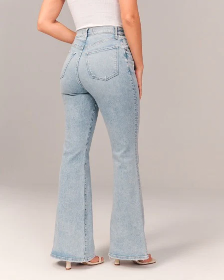 Jean évasé taille haute pour femme