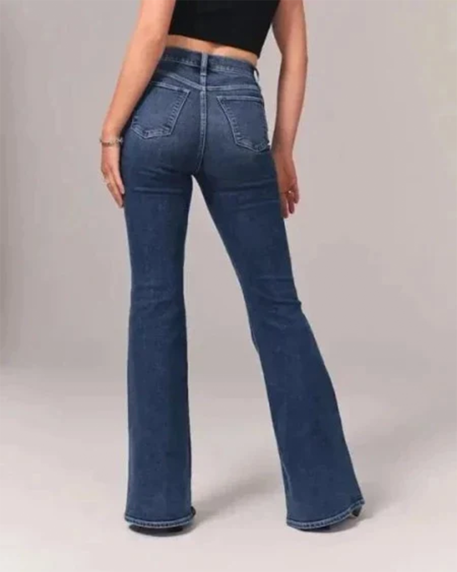 Jean évasé taille haute pour femme