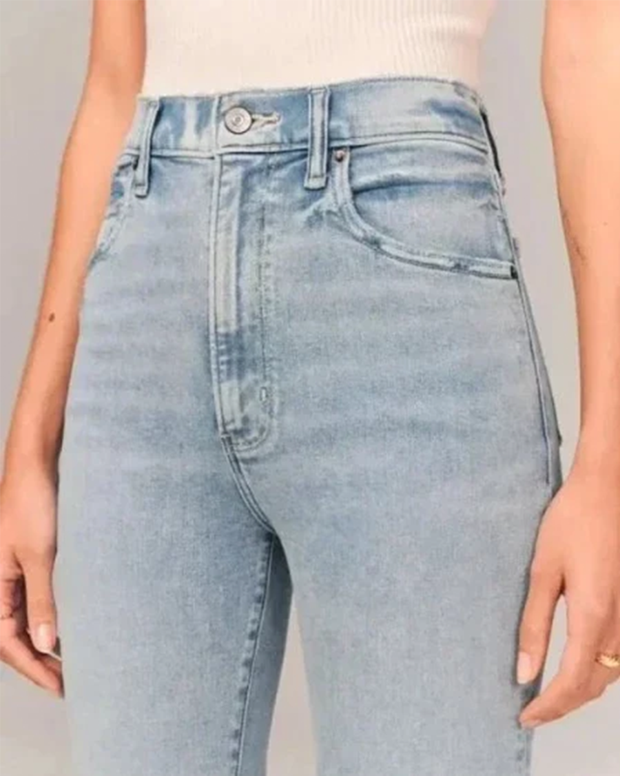 Jean évasé taille haute pour femme