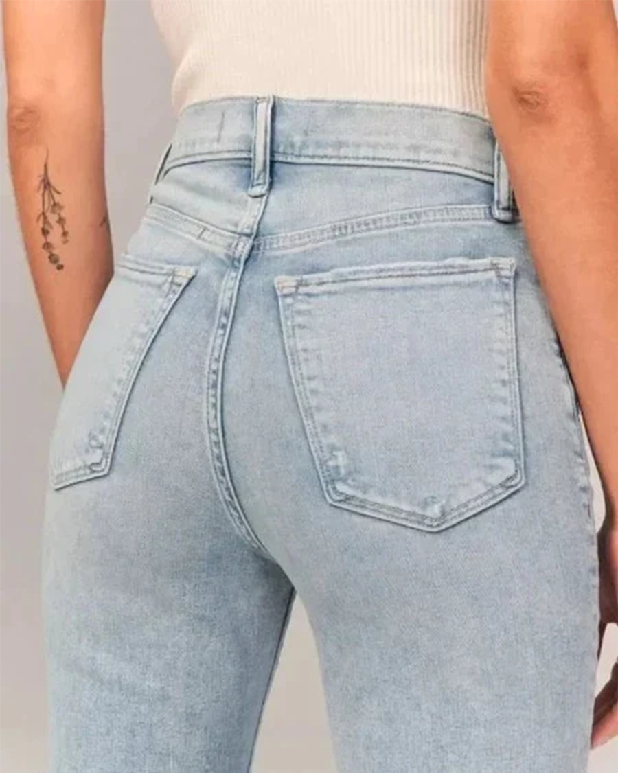 Jean évasé taille haute pour femme