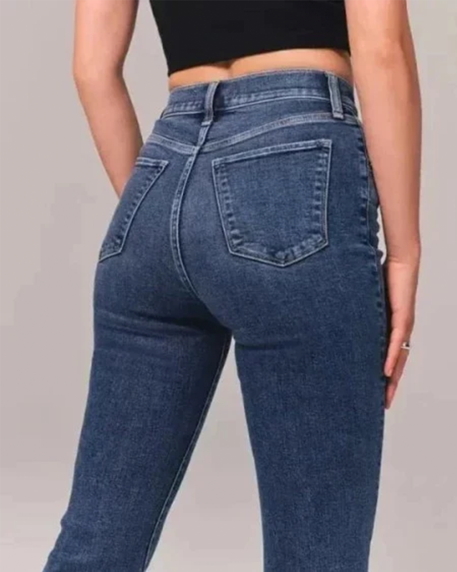 Jean évasé taille haute pour femme