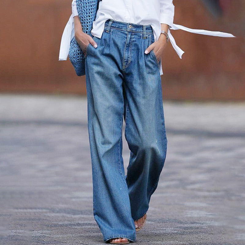 Jean large confortable en denim pour femme
