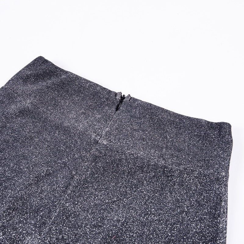 Pour femme - Pantalon taille haute pailleté coupe large élégante