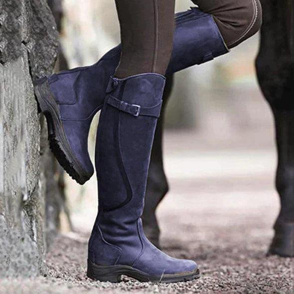 Women's Bottes d’Hiver Hautes en Cuir Imperméable