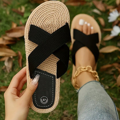 Sandales d’Été Légères pour Femmes – Brides Croisées et Semelle Antidérapante