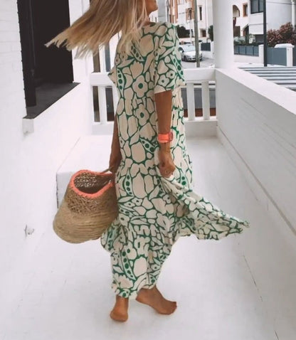 Women's Summer Print Flowy Midi Dress