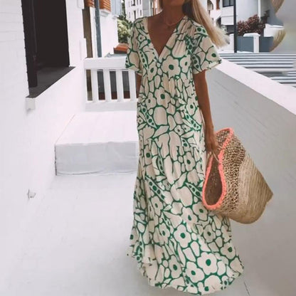 Women's Summer Print Flowy Midi Dress