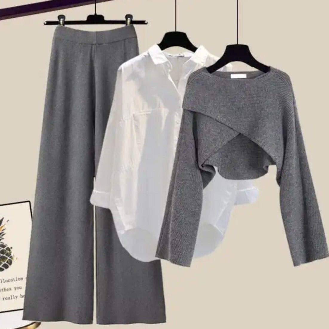 Women's Vintage Casual Three Piece Set - Outdoor