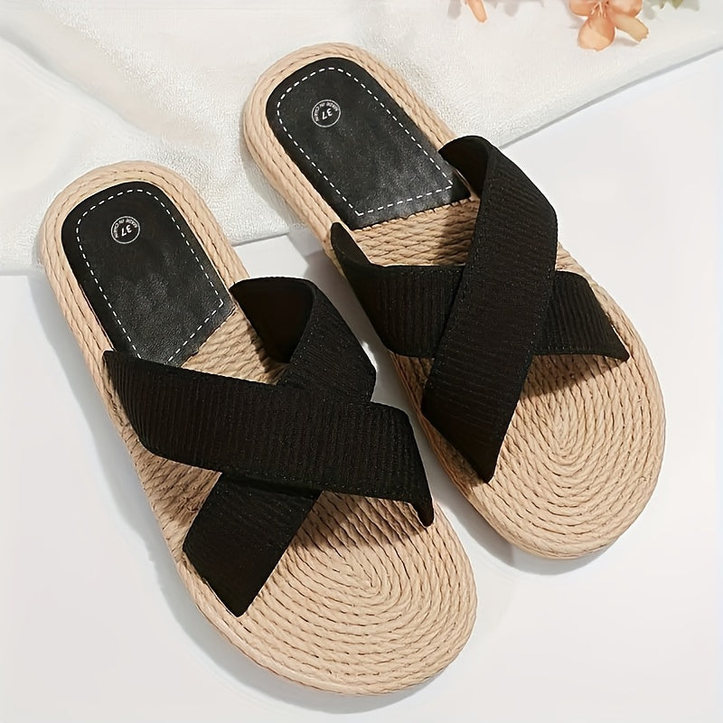 Sandales d’Été Légères pour Femmes – Brides Croisées et Semelle Antidérapante