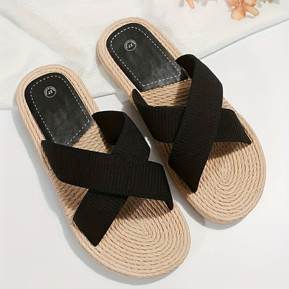 Sandales d’Été Légères pour Femmes – Brides Croisées et Semelle Antidérapante